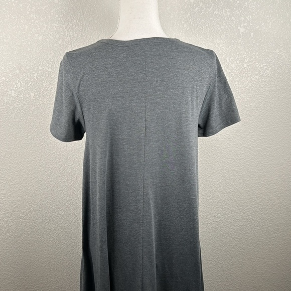 LulaRoe Charcoal Gray High Low Short Sleeve T-Shirt Dress Size XS - Picture 4 of 7
